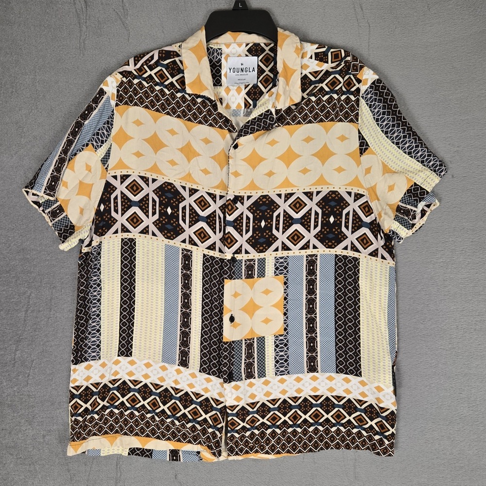 Young La Shirt Mens Medium Camp Cabo‎ Vibez Youngla Button Up Beach Viscose #445